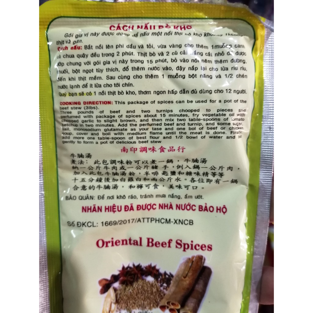 [CỰC RẺ] Bột Gia Vị Nấu Bò Kho Nam Ấn 25gr