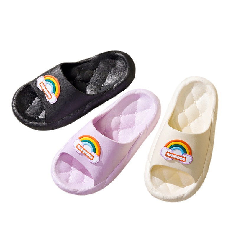 Dép Sandal MS Cha22041211 đế mềm dày dặn họa tiết cầu vồng hoạt hình thời trang mùa hè dành cho nữ
