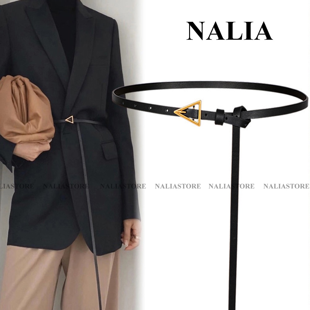 Đai váy TAM GIÁC size 1.1cm nhỏ xinh nalia store - belt thắt lưng nịt váy da nhỏ mặt tam giác vàng có đục lỗ mã TLNA4