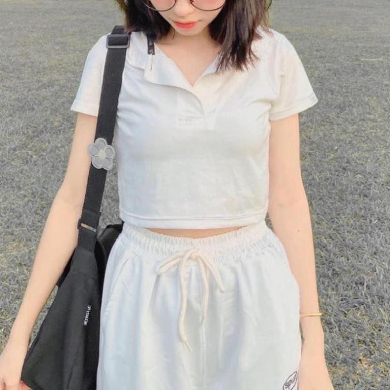 Áo Croptop nữ tay ngắn, cổ trơn Hàng cao cấp ôm dáng Ulzzang (siêu xinh) 20beautyplus