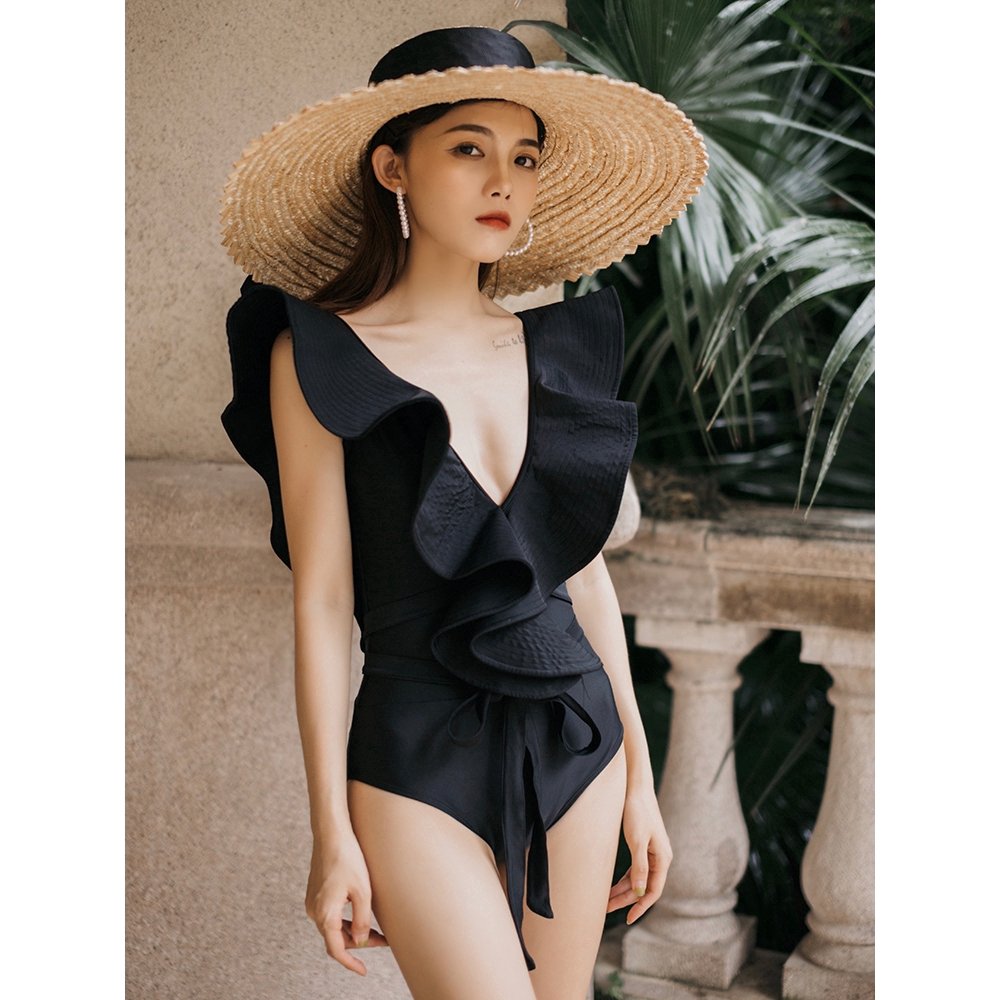 Đồ Bơi Một Mảnh Màu Trơn Thời Trang Vintage Cho Nữ