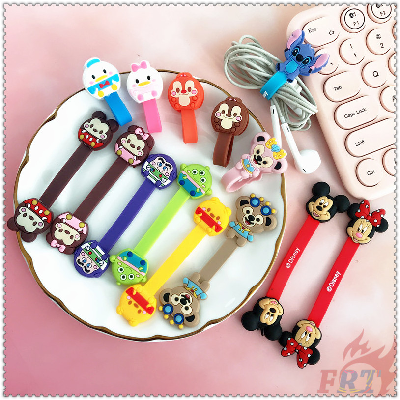 ◐ Dây Quấn Cáp Nhân Vật Disney ◑ 1 Dụng Cụ Quấn Gọn Dây Cáp Tai Nghe Gọn Gàng Bằng Silicon Hình Mickey/Minnie/Vịt Donald/ Daisy/ Duffy/ Winnie