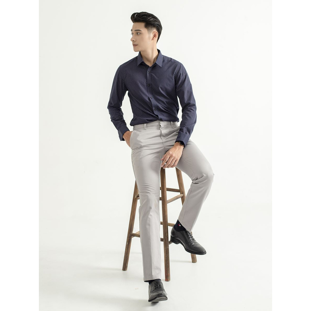 Áo Sơ Mi Nam Dài Tay ARISTINO ALS17309 Somi Công Sở Cao Cấp Màu Tím Than In Kẻ Sọc Đỏ Vải Sợi Sồi Dáng Ôm Không Túi | BigBuy360 - bigbuy360.vn