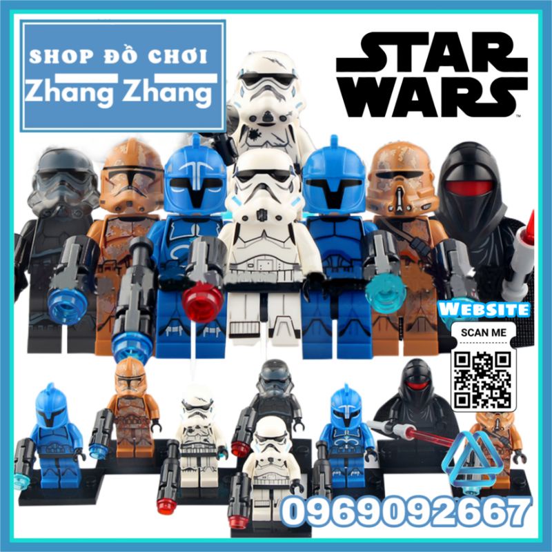 Đồ chơi xếp hình Star Wars binh đoàn Stormtrooper và Shadow Guard Minifigures POGO PG8287