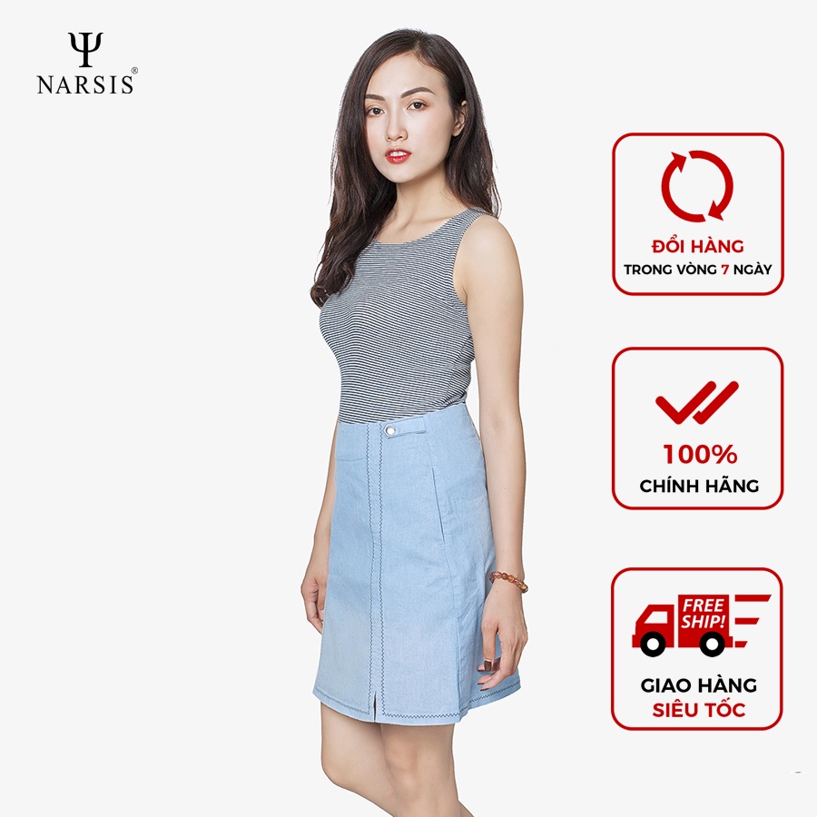 Chân Váy bò nữ Narsis B8006 màu xanh blue