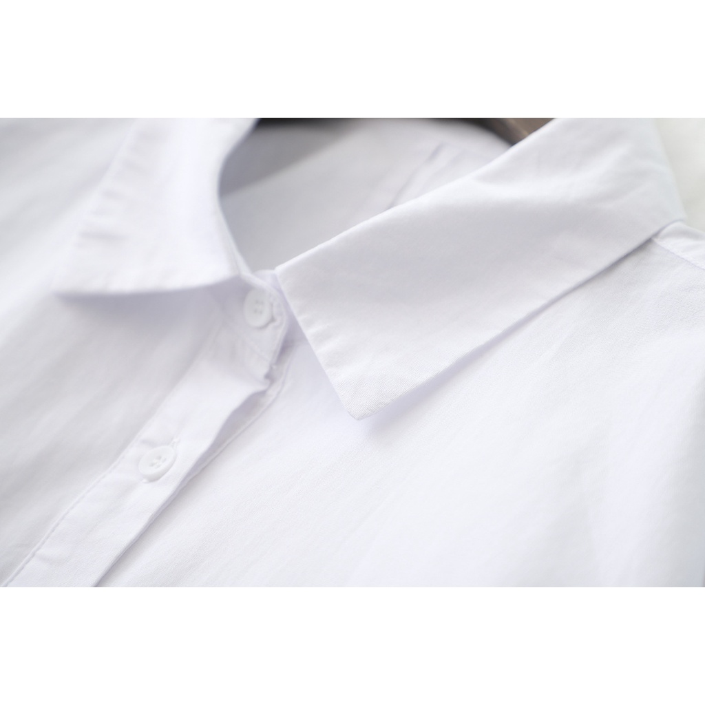 Áo Sơ Mi Tay Lửng Dáng Rộng Phong Cách Hàn Quốc Thời Trang Xuân Hè 2022 Dành Cho Nữ