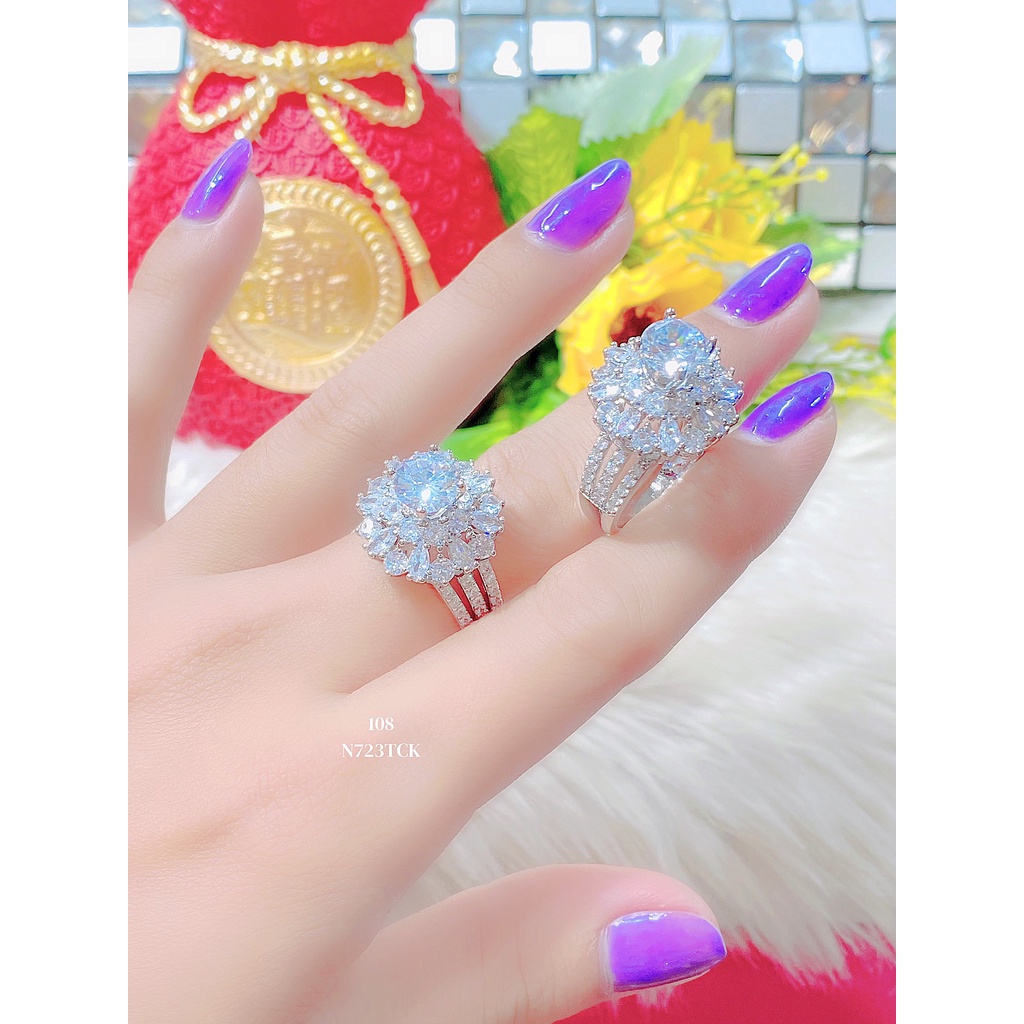 Nhẫn nữ đính xoàn N723 xi kim cao cấp (giá tốt nhất)