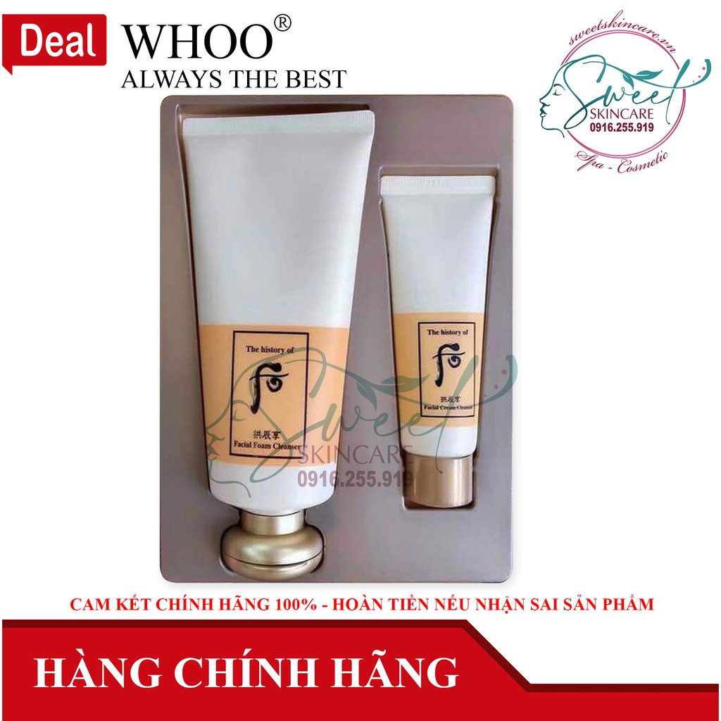 Bộ Sữa Rửa Mặt Đông Y Hoàng Cung Whoo Facial Foam Cleanser Special Set (Whoo vàng) ( The history of Whoo)