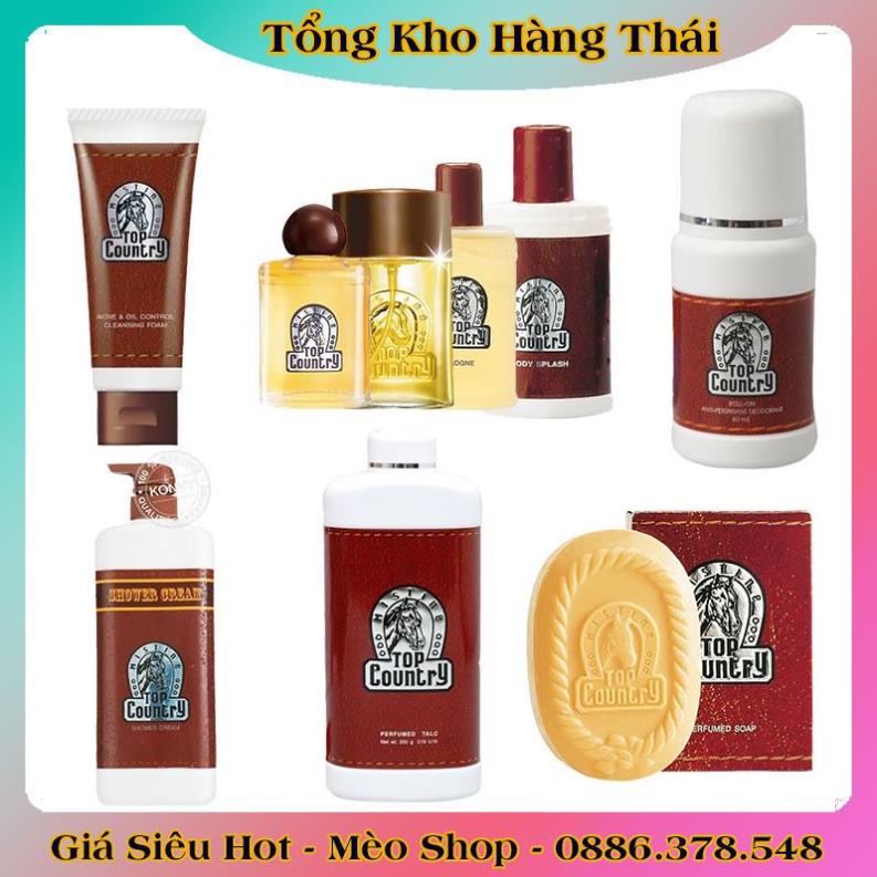 Combo sữa tắm, sữa rửa mặt, xà bông, lăn khử mùi, phấn thơm và nước hoa Top Country - Hàng Nội Địa Thái Lan chính hãng