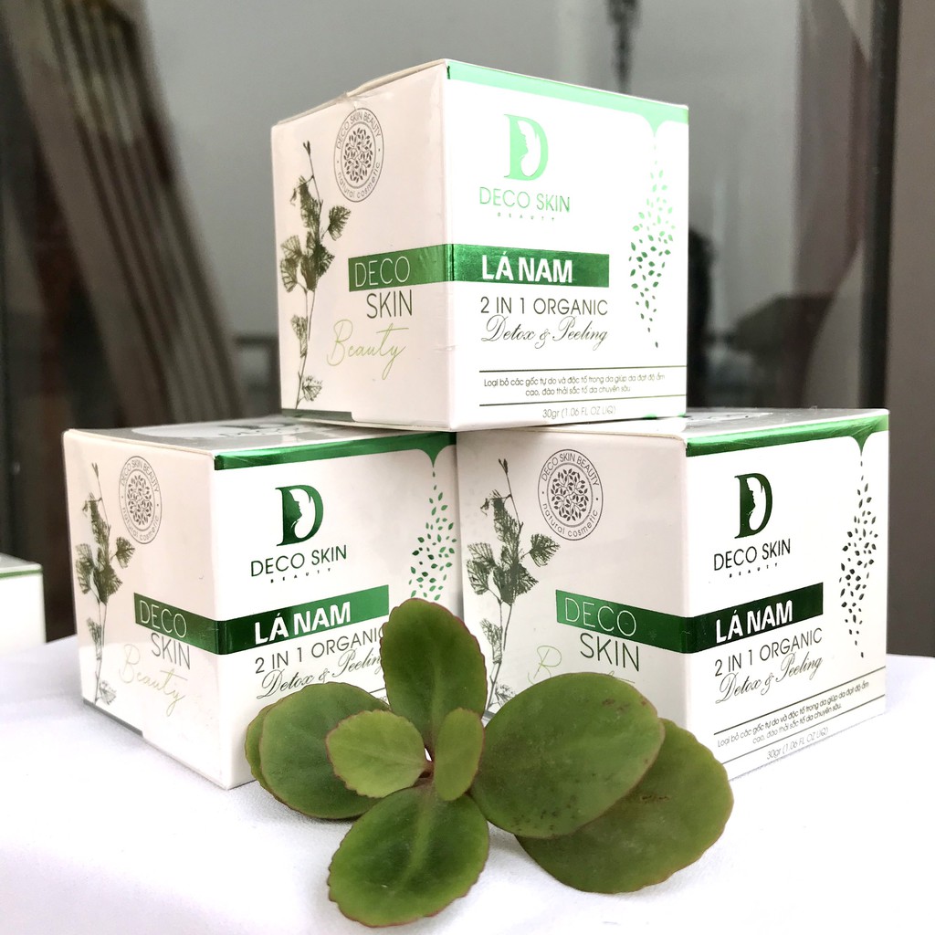 Lá Nam 2 In 1 Organic Detox & Peeling - Thải độc cho da nhiễm corticoid, tẩy da chết, tắm trắng da - Lá Nam Acnes