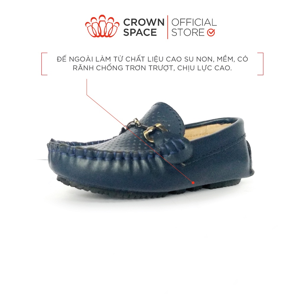 Giày Lười Loafer Bé Trai Đẹp Crown Space George Louis Moccasin Trẻ em Nam Cao Cấp CRUK439