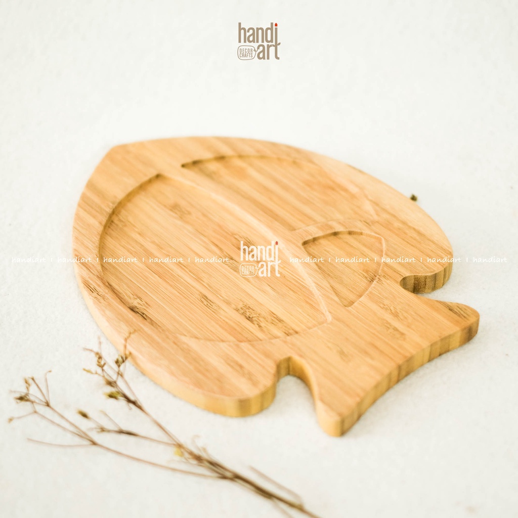 Khay gỗ tre con cá - Khay gỗ tre ăn dặm - bamboo wooden tray