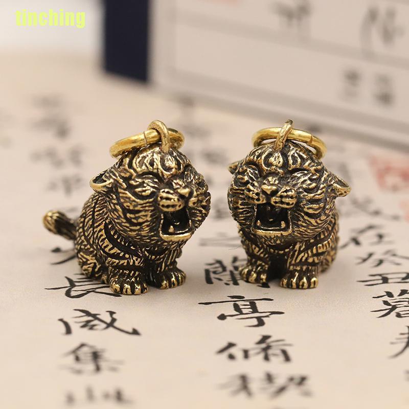 Mặt móc khóa CISWGE tượng hổ bằng đồng thau trang trí độc đáo
