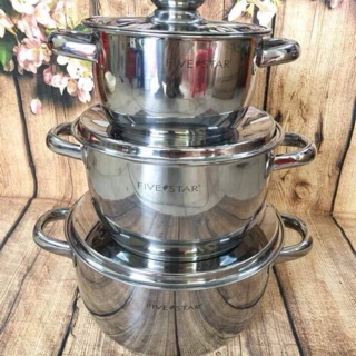 👍💁 BỘ NỒI INOX 3 ĐÁY FIVESTAR  👍
