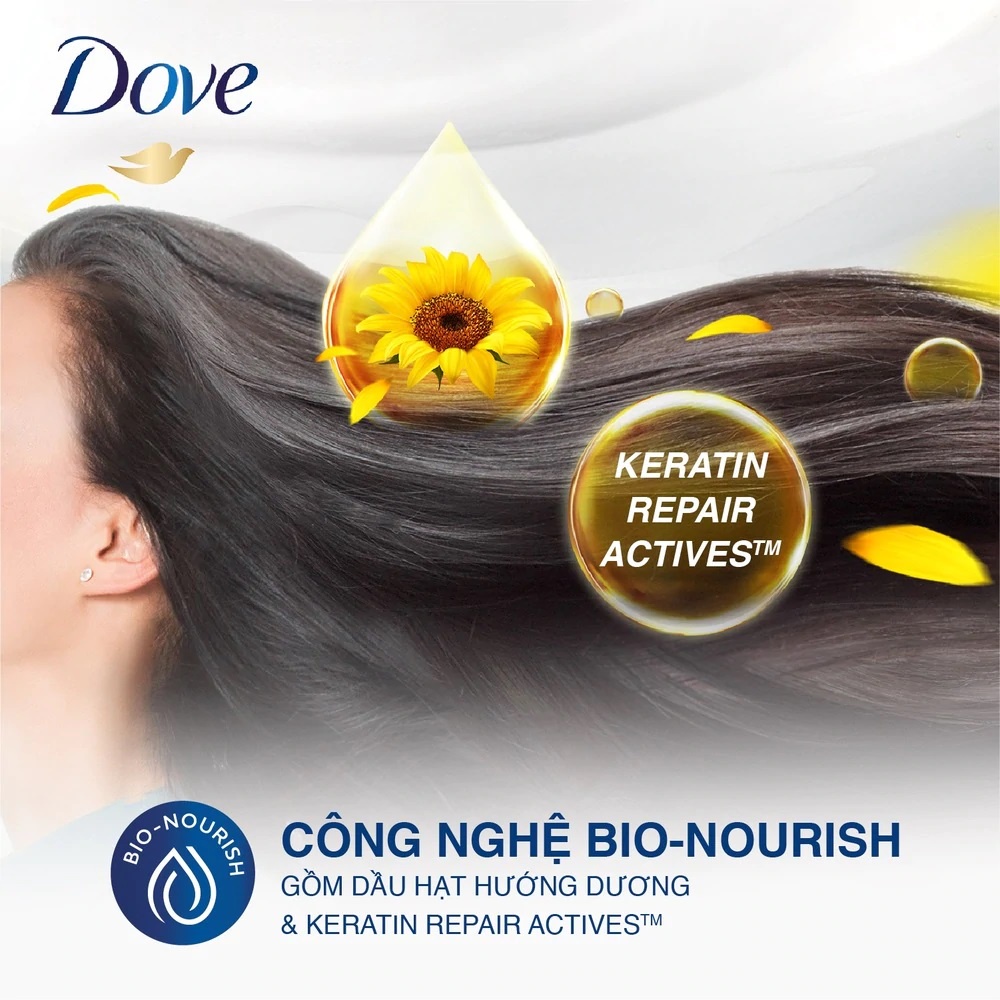 [Mẫu mới] Combo 3 chai dầu gội Dove Phục hồi Hư tổn 140mlX3