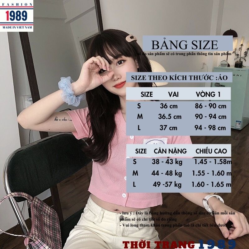 Áo thun croptop nữ tay cộc cổ v có LOGO 6 mầu chất cottong mềm mịn kiểu dáng hàn quốc -PHƯƠNG VŨ 1989