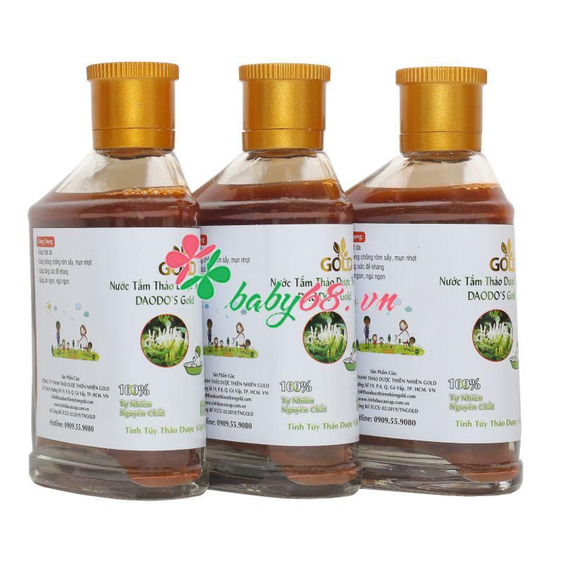 Nước tắm thảo dược trẻ Em Daodo’s Gold 300ml - hộp 3 chai 100ml