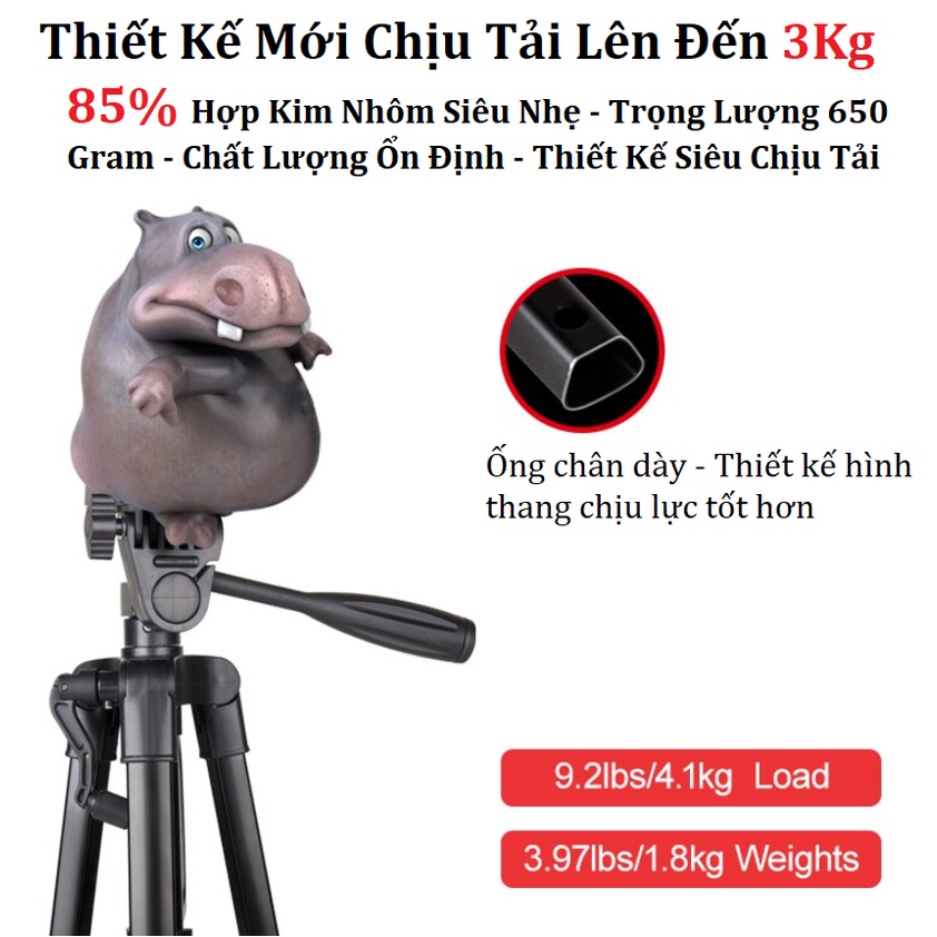 Chân Máy Ảnh Điện Thoại - Tripod 3301 - Giá Đỡ Điện Thoại Chụp Ảnh - Quay Video - Tiktok - Có Remote Điều Khiển Từ Xa