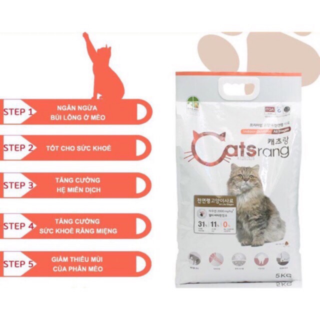 [Mã PET50K giảm Giảm 10% - Tối đa 50K đơn từ 250K] Thức ăn hạt cho mèo Catsrang 5kg