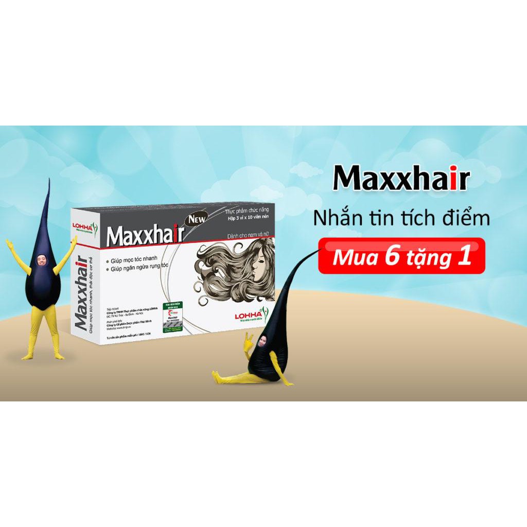 MAXXHAIR - Mua 6 Tặng 1 -  Viên Uống Giúp Mọc Tóc, Giúp Tóc Khỏe, Mọc Tóc Nhanh- Hộp 30 Viên