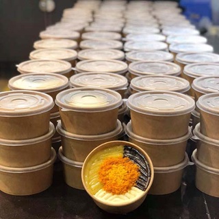 Combo 50 Bát Giấy Kraft 750ml & 1000ml - Bát Giấy Dùng 1 Lần Có Nắp Lavana