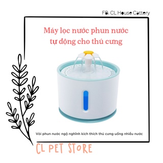 Máy uống nước tự động cho mèo hình tròn - bản có đèn LED Xanh (Bản Standard)