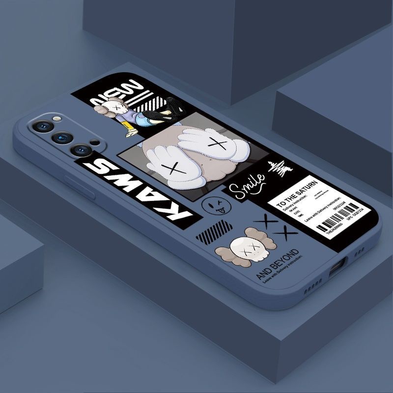 QIANZI Ốp Lưng TPU Viền Thẳng Họa Tiết Chú Gấu Cho oppo RENO 4 4G RENO 4pro 4G RENO 4SE RENO 5 RENO 5 RENO 5pro plus