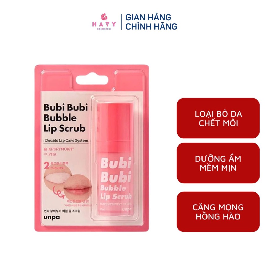 [mẫu mới] Tẩy Da Chết Môi Sủi Bọt Bubi Bubi Bubble Lip Scrub 12ml