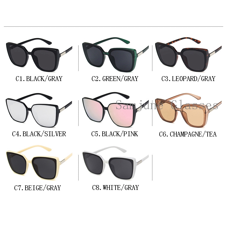 Kính mát SAMJUNE gọng vuông cỡ lớn UV400 thiết kế cổ điển cho nam và nữ 2019