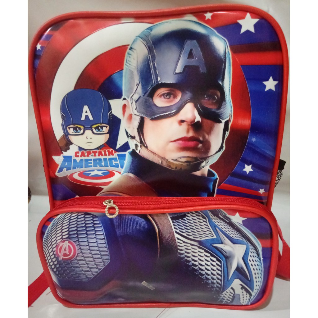 Balo Đi Học In Hình Captain America Cho Bé Trai Mẫu Giáo