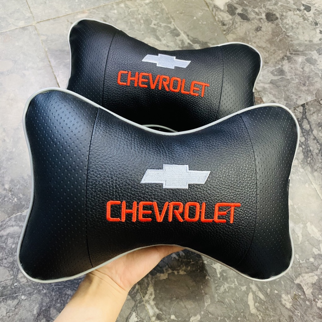Gối Tựa Đầu Ô Tô Có Thêu Logo Cao Cấp, Chống Đau Mỏi Gáy theo hãng xe Toyota, Chevrolet, vv