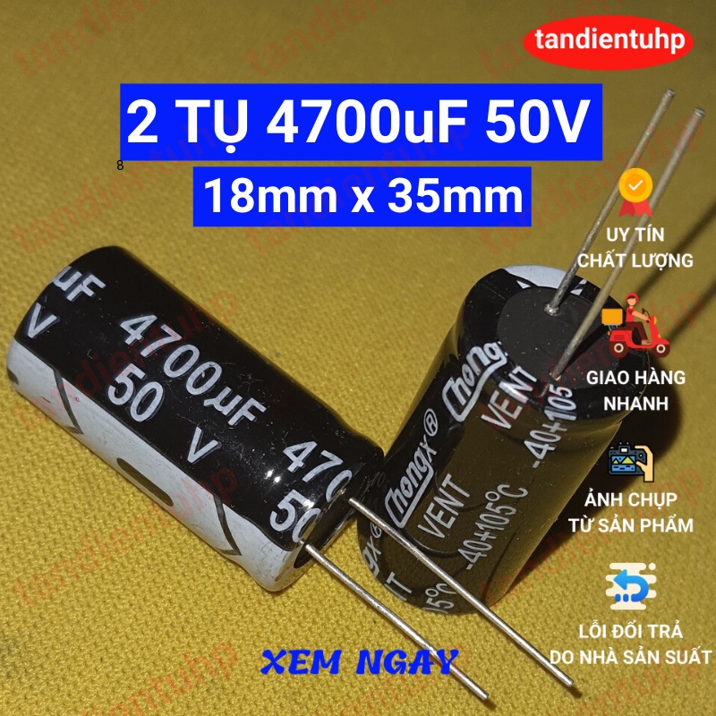 Tụ hóa - Tụ phân cực các trị số:100uF, 220uF, 330uF, 470uF, 1000uF, 2200uF, 3300uF, 4700uF điện áp 50V hàng mới