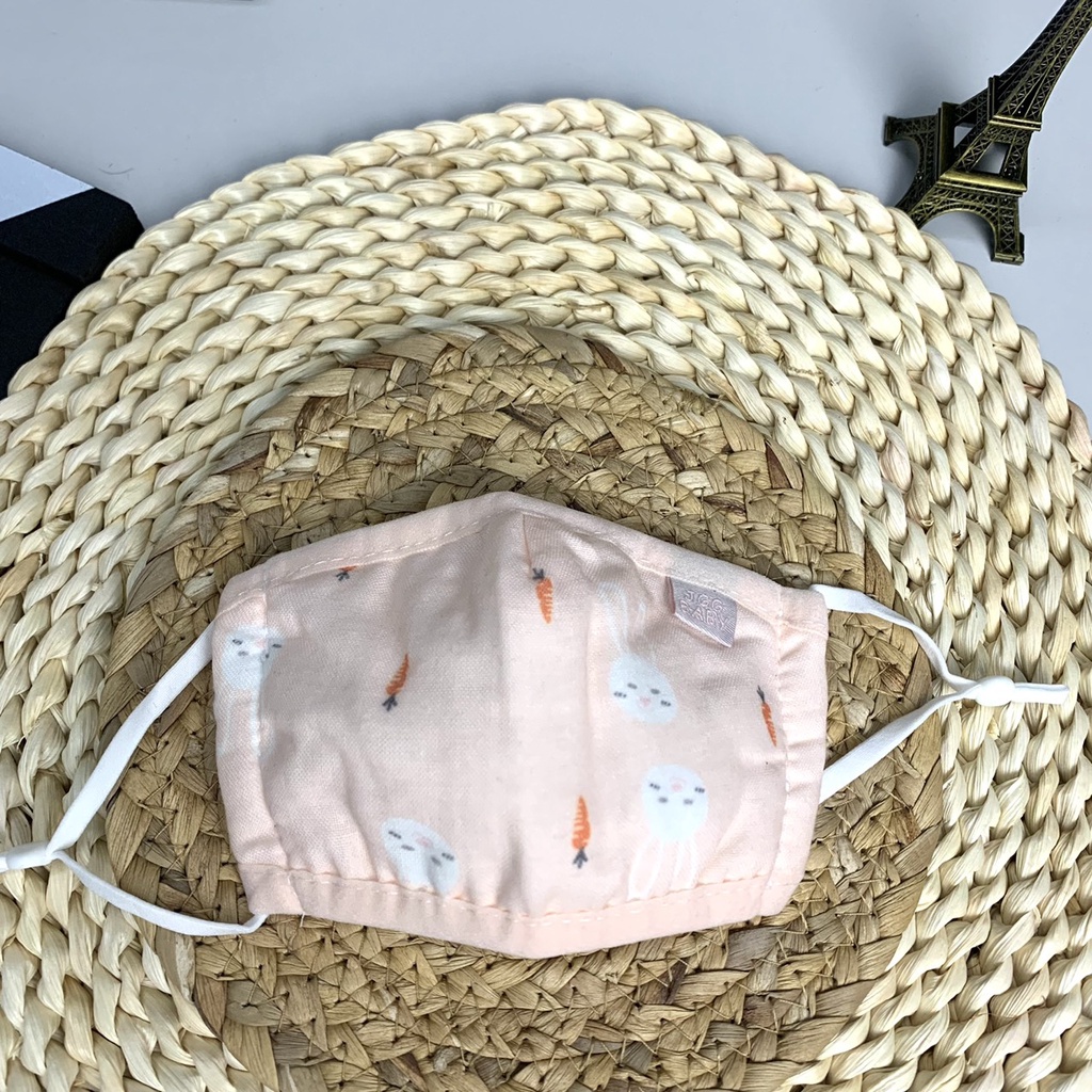 Khẩu trang cho bé, khẩu trang vải xô 4 lớp cao cấp túi díp hàng xuất Nhật