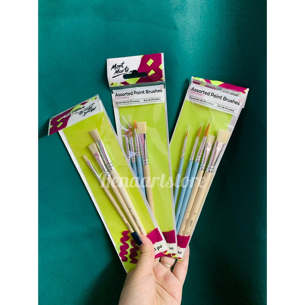 Bộ cọ vẽ màu nước/acrylic Mont Marte set 3,4,5 cọ
