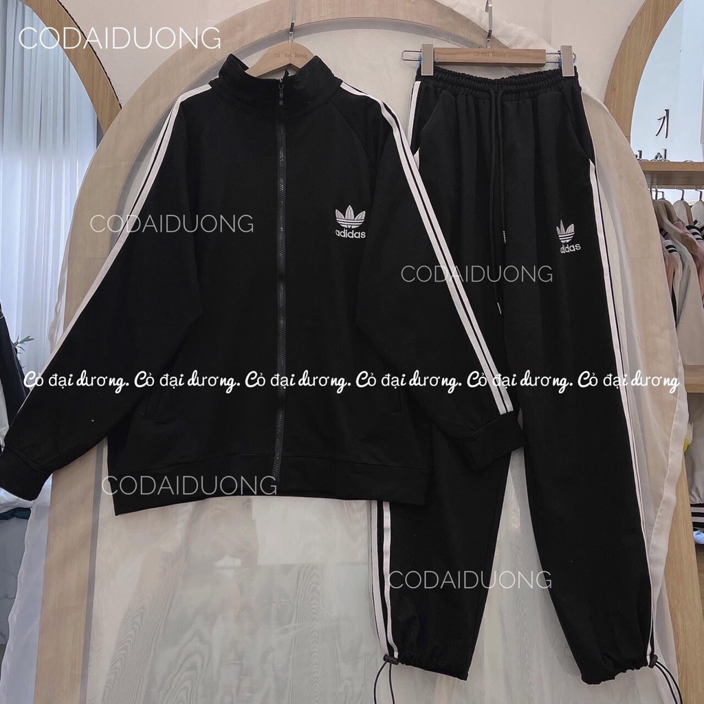 Bộ Adidas Nỉ Dài - Chất Nỉ Cotton dày dặn, form rộng, mặc thụng phù hợp cho cả nam và nữ - Thích hợp đi chơi thể thao | BigBuy360 - bigbuy360.vn