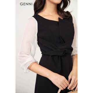 [Mã FAMALLT5 giảm 15% đơn 150k] Đầm nơ eo GV011 - Genni