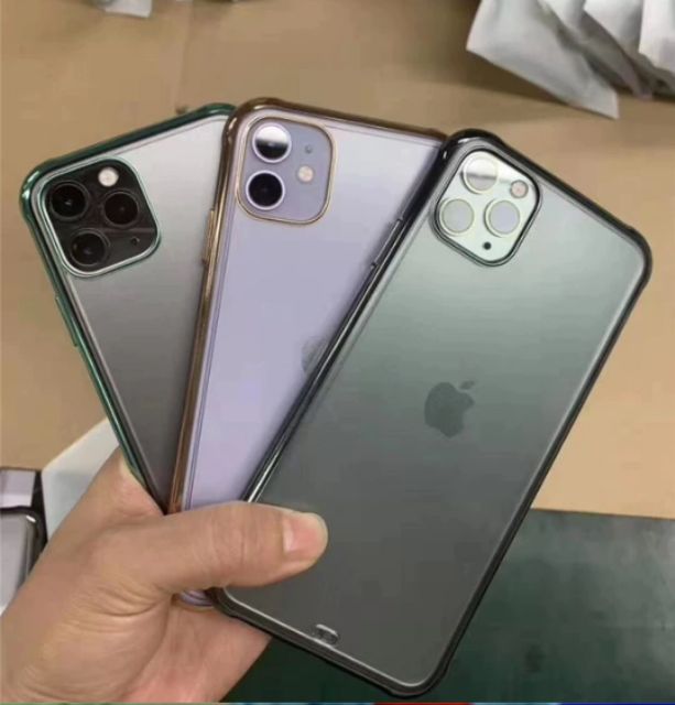 Ốp lưng iPhone 11 Pro Hiệu Ou Case Viền Màu Lưng cứng Nhám chống vân tay,chống sốc