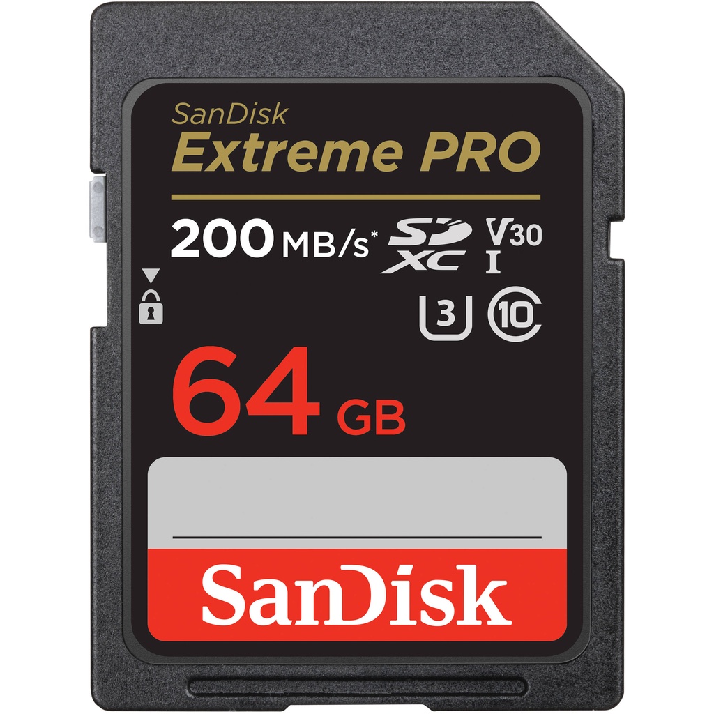 Thẻ nhớ SDXC SanDisk Extreme PRO 64GB UHS-I U3 4K V30 200MB/s 170MB/s