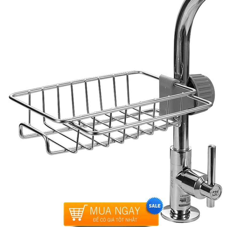 Kệ inox gắn vòi để đồ rửa bát