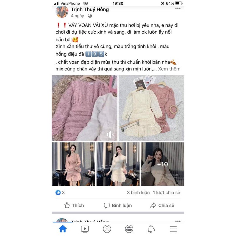 COMBO VÁY HỒNG SZ L