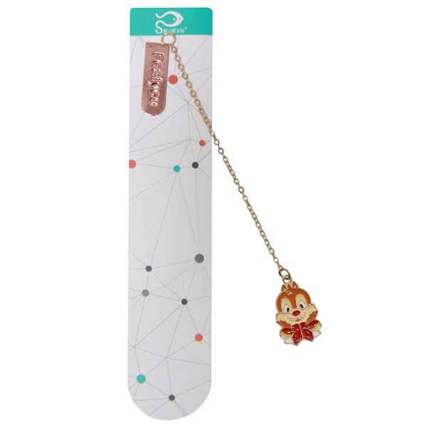 Bookmark Kẹp Sách Kim Loại Phối Charm Hình Sóc Dễ Thương