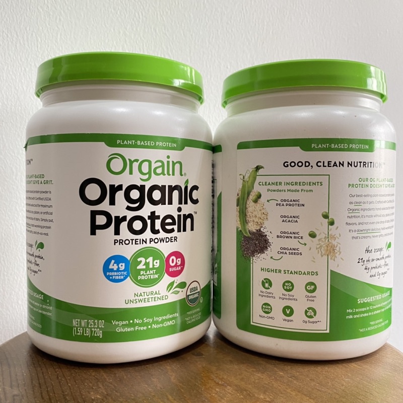 Bột đạm hữu cơ không ngọt không thêm đường Orgain Organic Protein powder Natural Unsweetened 720g 1.59lb order US đi air