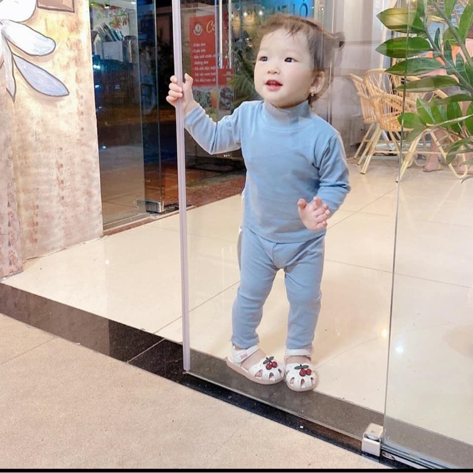 Bộ quần áo dài tay thun lạnh Minky Mom cổ cao 3 phân mềm mịn cho bé trai, bé gái