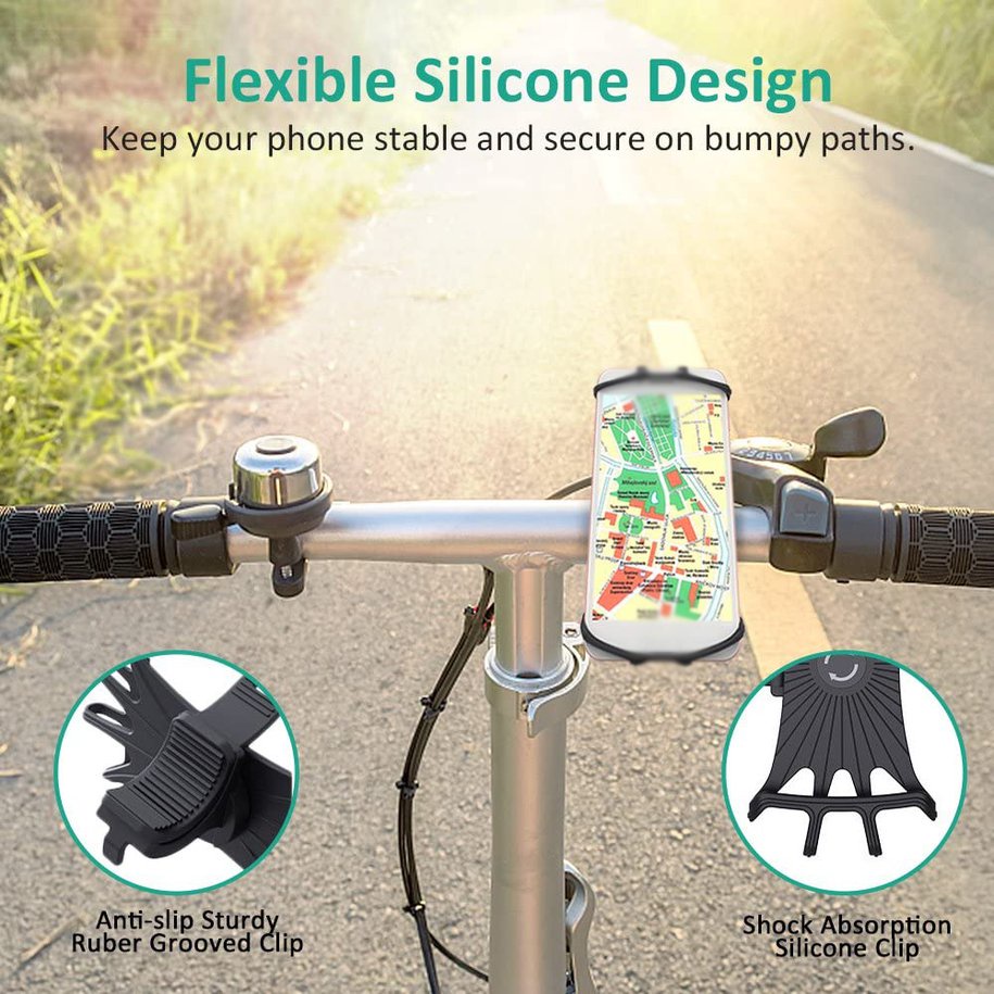 Giá Đỡ Điện Thoại 4.0-6.0" Bằng Silicon Xoay Được Gắn Xe Đạp