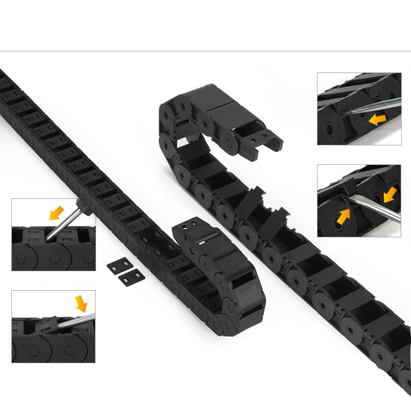 Dây xích nhựa luồn dây điện máy CNC 10x10mm