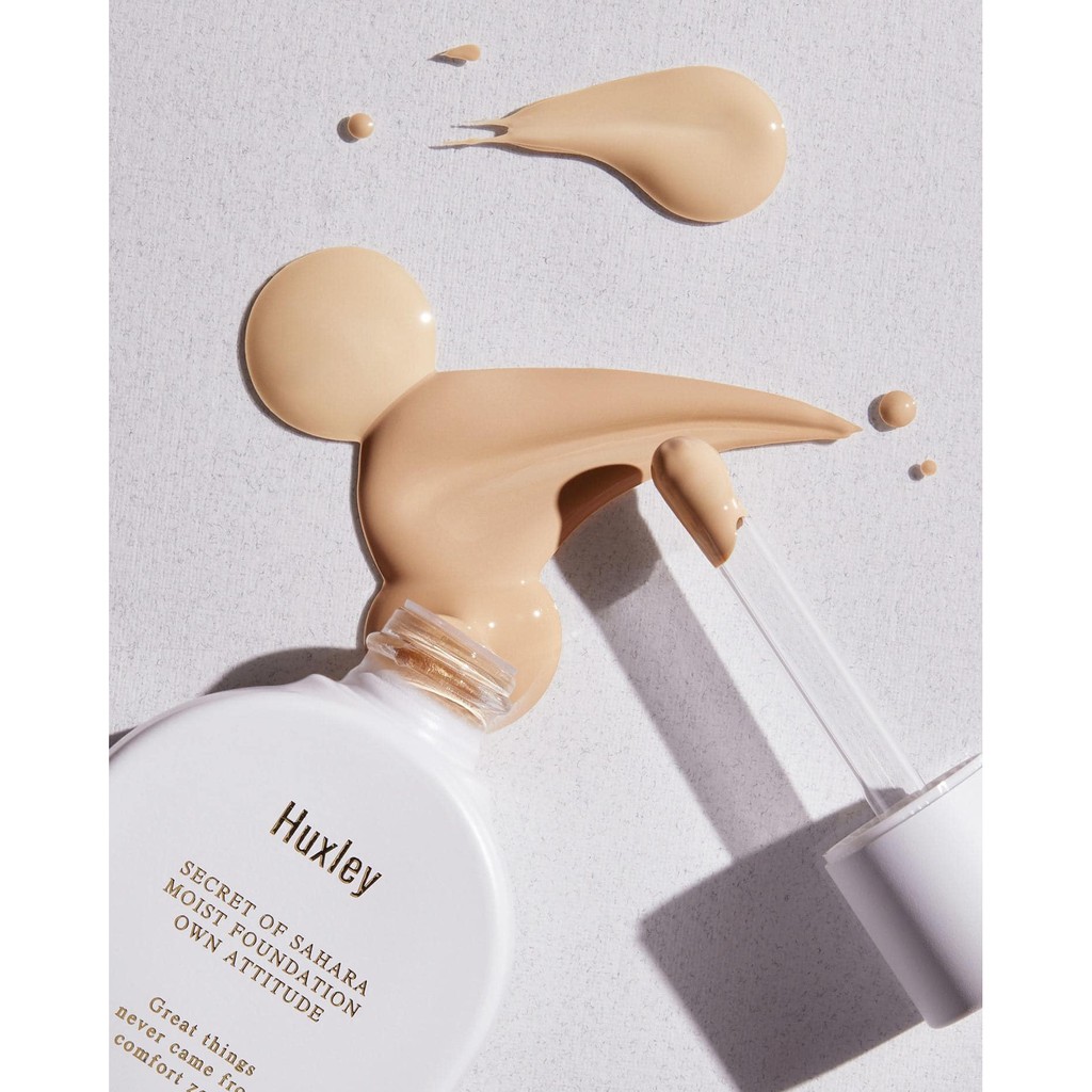 Kem Nền Trang Điểm Mỏng Mịn, Che Phủ Tốt Huxley Moist Foundation Own Attitude 30ml