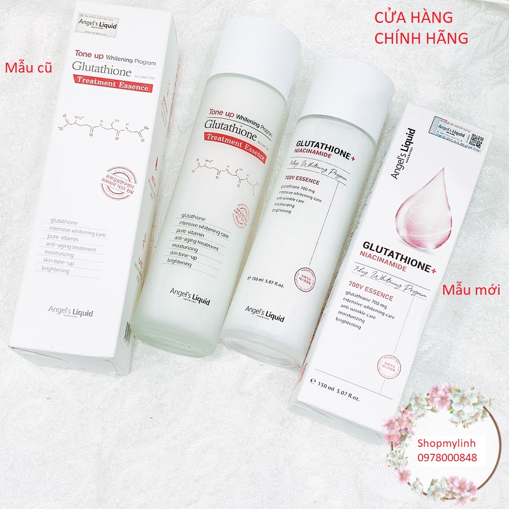 Nước Hoa Hồng Angels Liquid - Toner Nước Thần Glutathione Plus Niacinamide 700V Essence Dưỡng Da Trắng Mịn 150ml