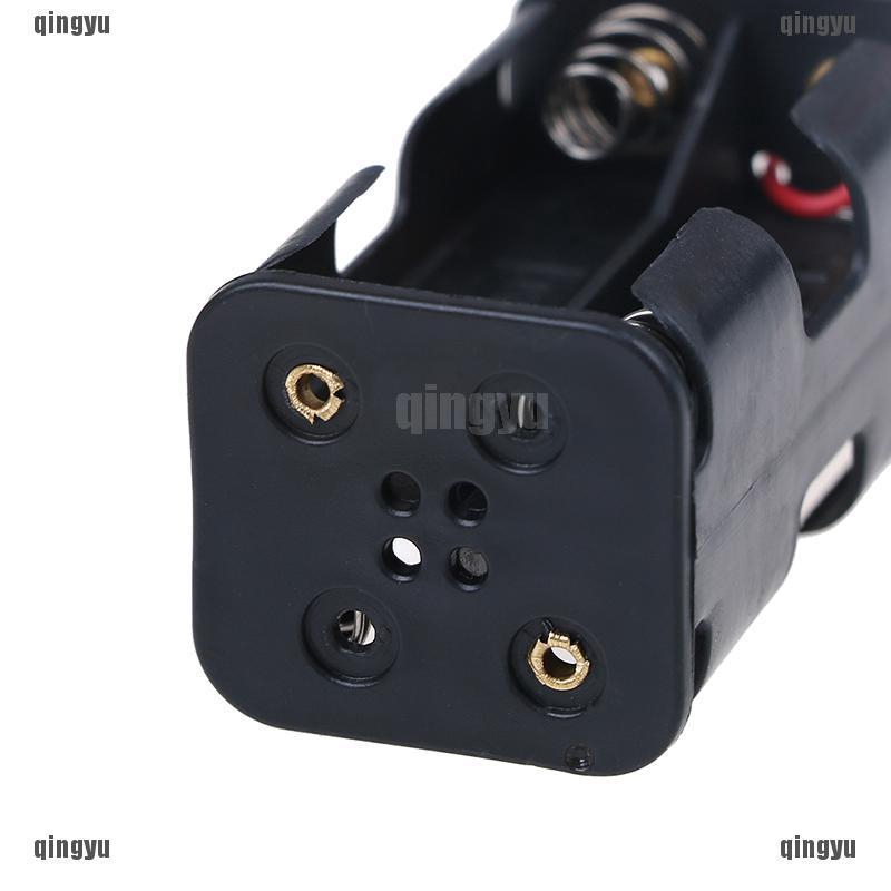 Anpa-mới Set 2 Hộp Đựng Pin Bằng Nhựa Màu Đen Có Dây Cho 4 x AA