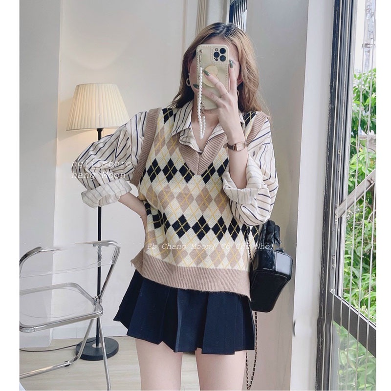 Áo Gile Len Trám Dày Dặn Siêu Hót M033-Violet