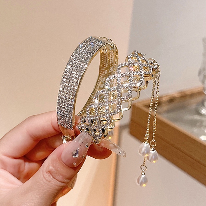 Kẹp Tóc Đính Đá Phối Tua Rua Thời Trang Cho Nữ